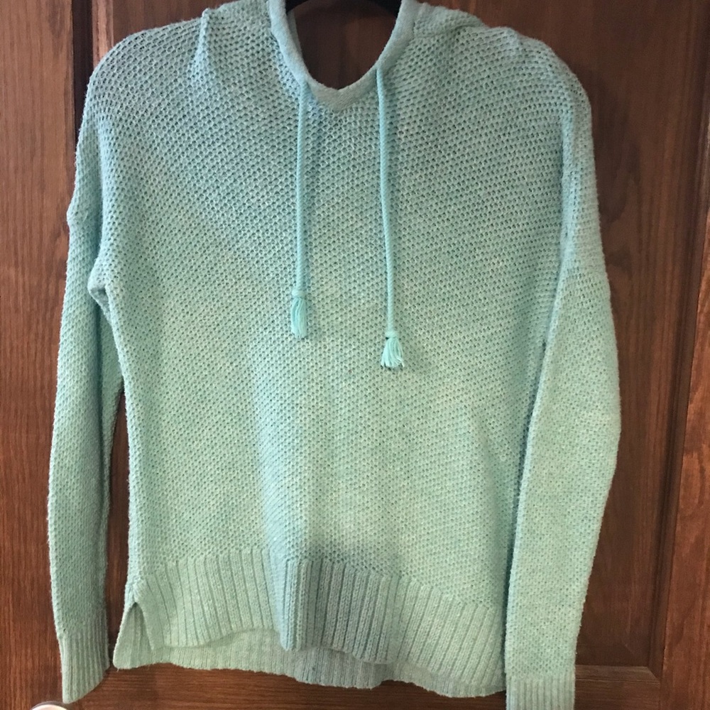 Blue hooded sweater
